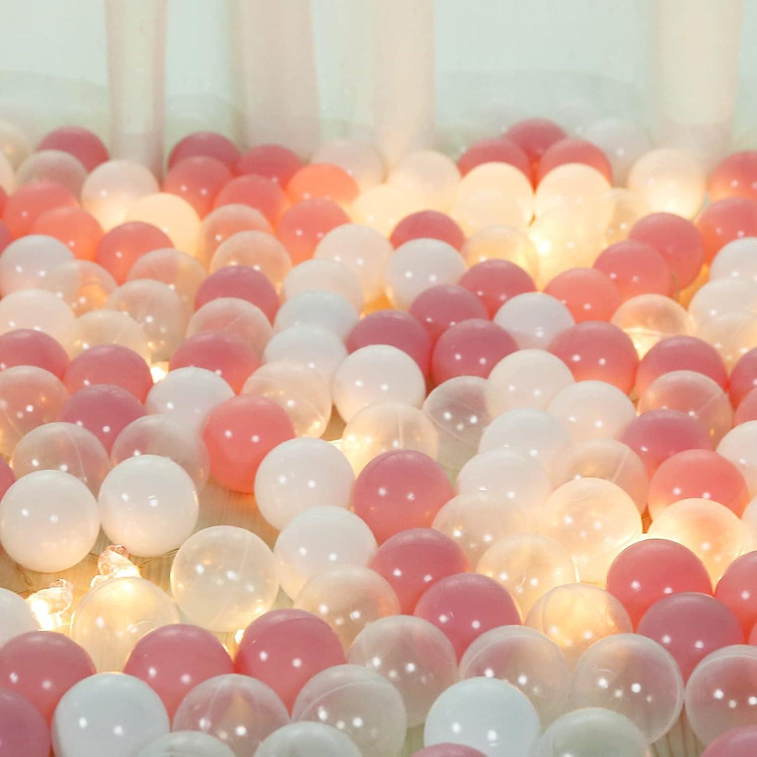 Anvazise 100Pcs Ball Pit Balls Thickened Eco-friendly Smooth Reusable Bite-resistant Hand-on Ability PE Material Macaron Color Pit Balls Kindergarten Toy