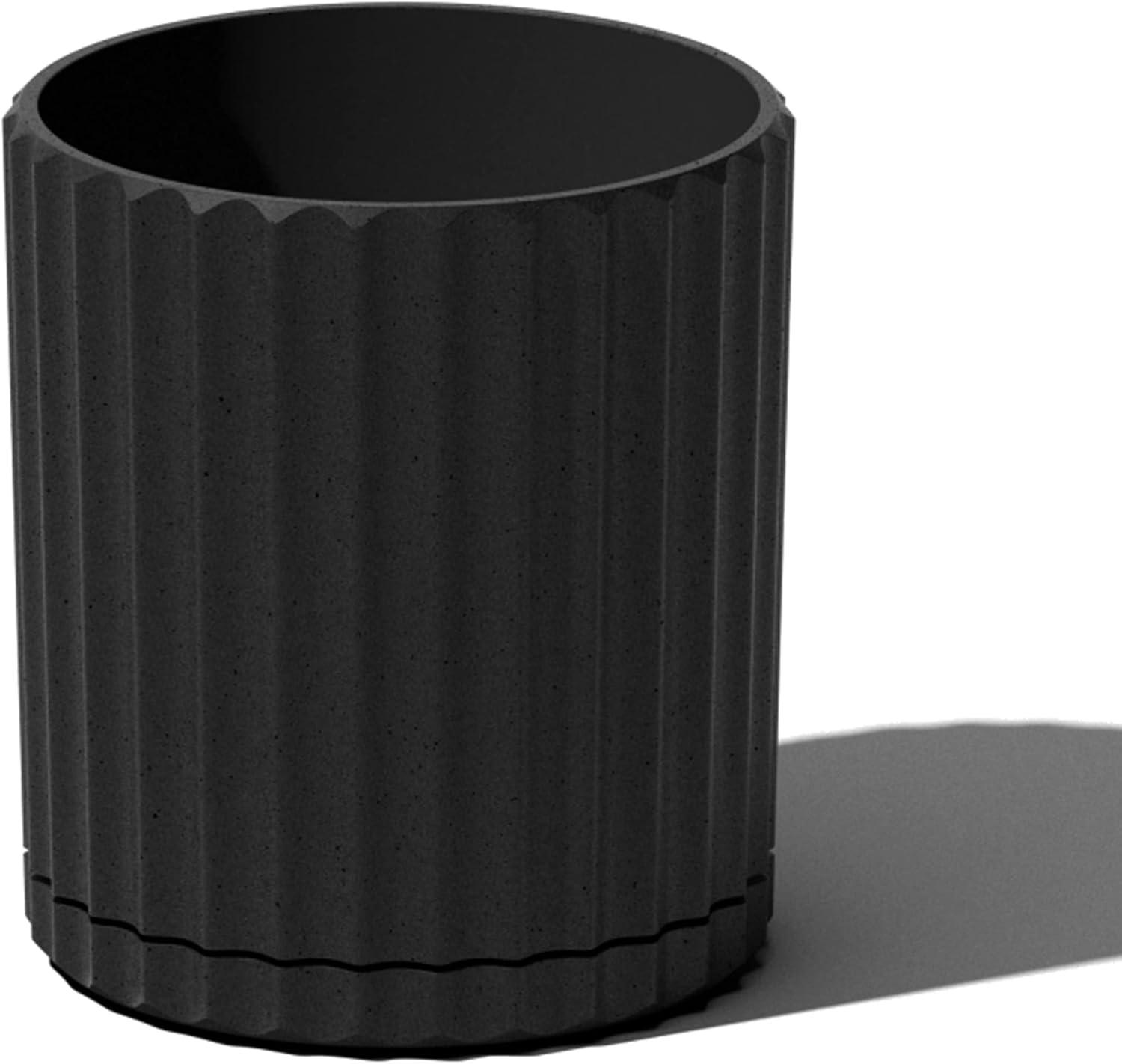 Veradek Mason Series Demi 6" Plastic-Stone Planter - Black