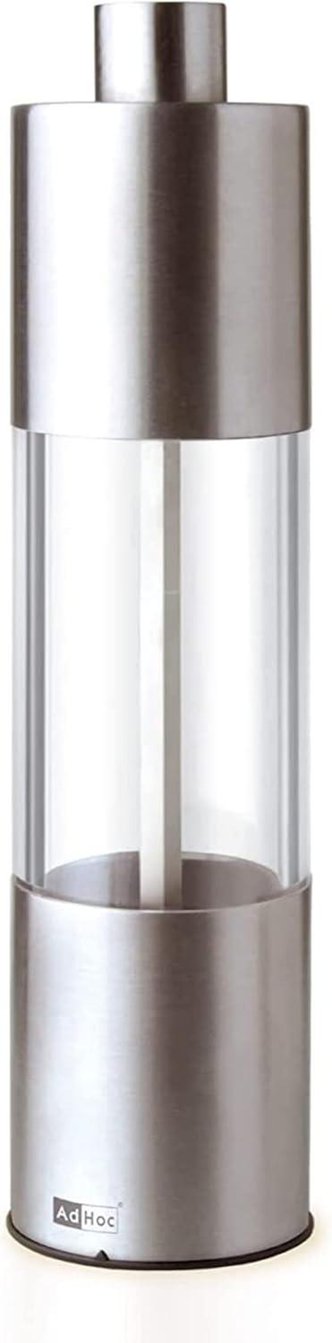 AdHoc Medium Stainless Steel and Acrylic Salt and Pepper Mill