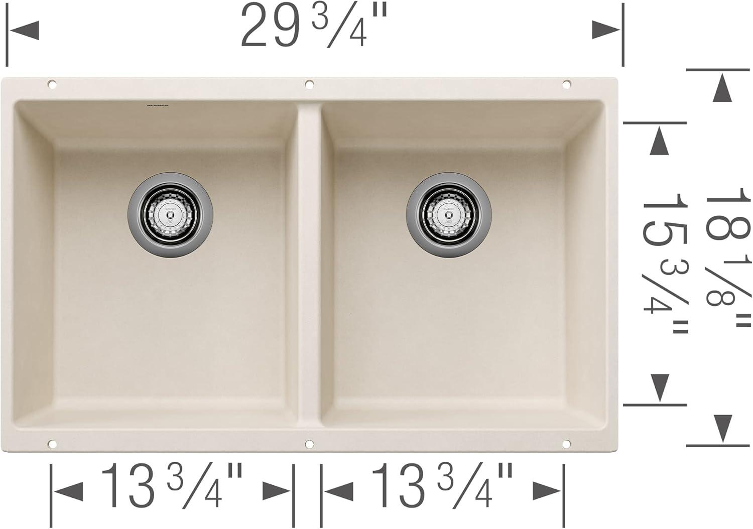 Precis SILGRANIT 29" L X 18.13'' W Double Bowl Undermount Kitchen Sink