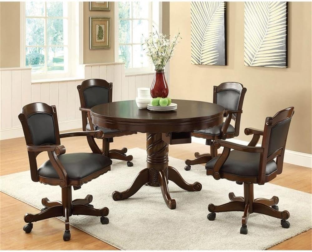 Turk 5-piece Game Table Set Tobacco and Black