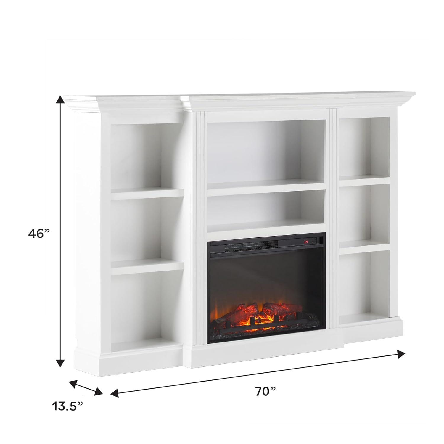 Red Barrel Studio® Traditional 70” Mantel Fireplace with Open Shelving