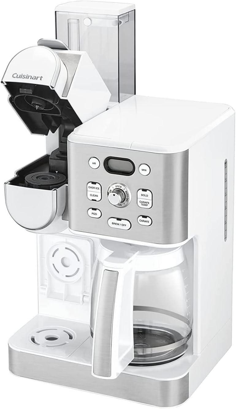 Cuisinart Coffee Center 2-IN-1 Coffee Maker and Single-Serve Brewer - White - SS-16W: Drip & Single Serve, 12 Cup, Programmable