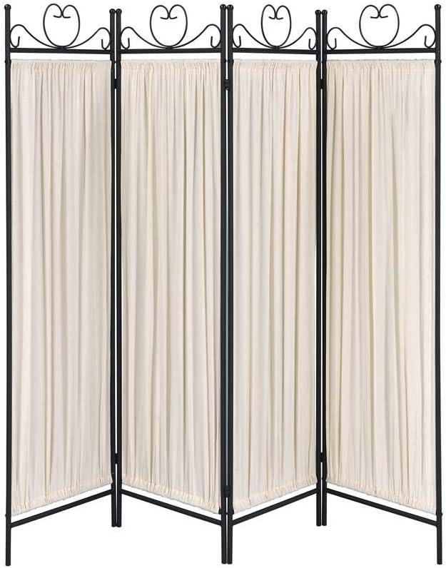 Exlonjet 4-panel Folding Screen, Beige and Black