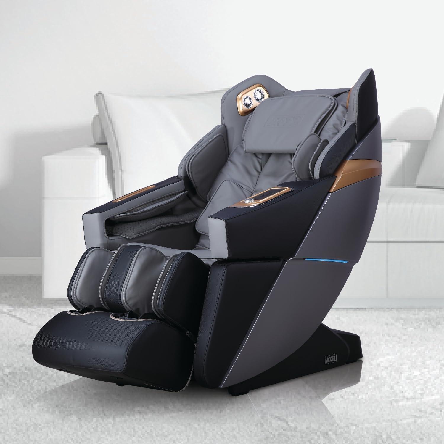 Ador 3D Allure Black & Charcoal Faux Leather Massage Chair