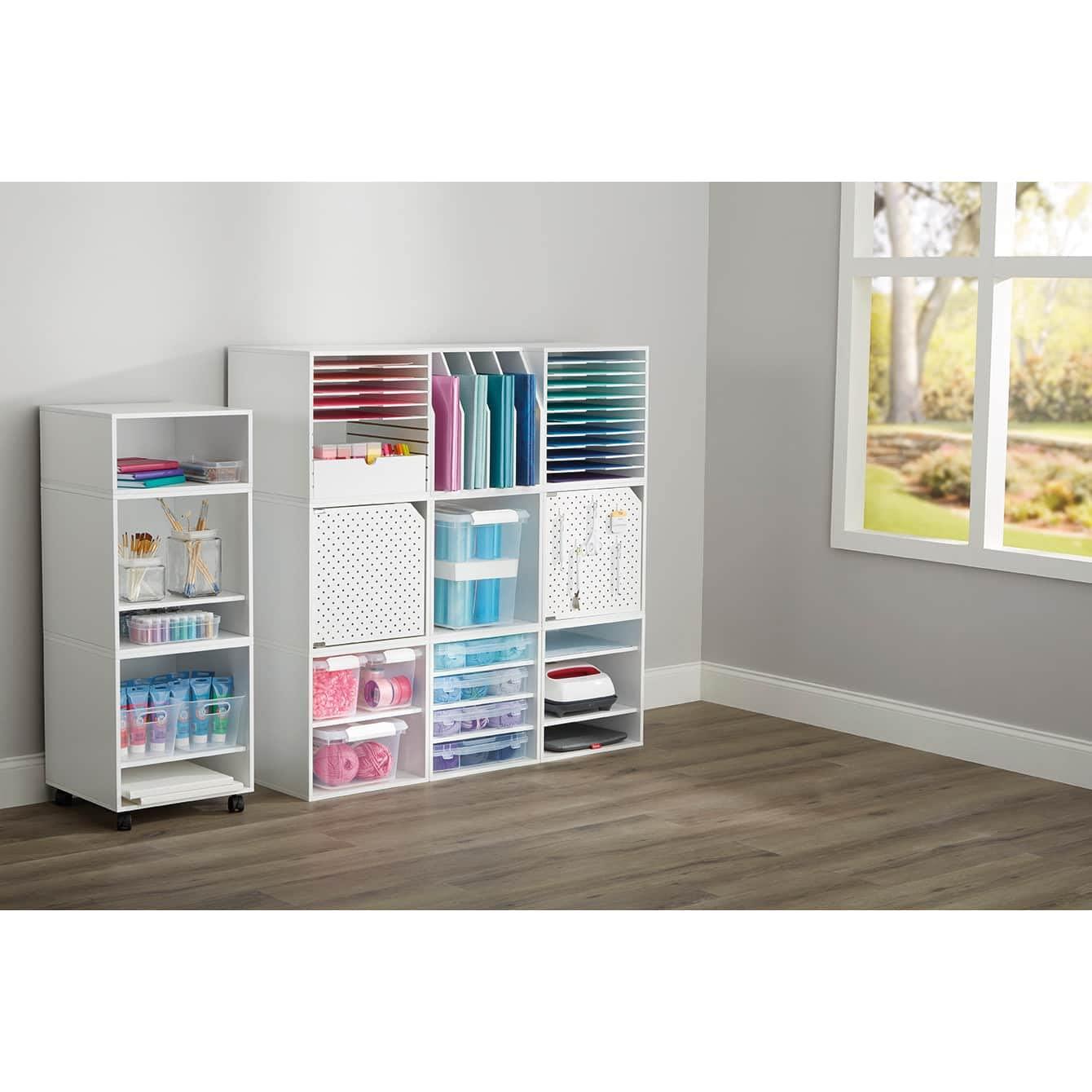 16" White Modular Cube with Shelf by Simply Tidy®