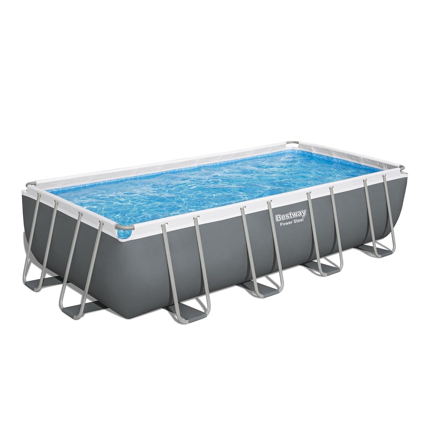 Bestway Power Steel 18' x 9' x 48" Rectangular Above Ground Pool Set