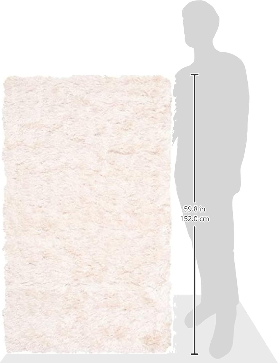 Ivory 3' x 5' Handmade Tufted Shag Area Rug