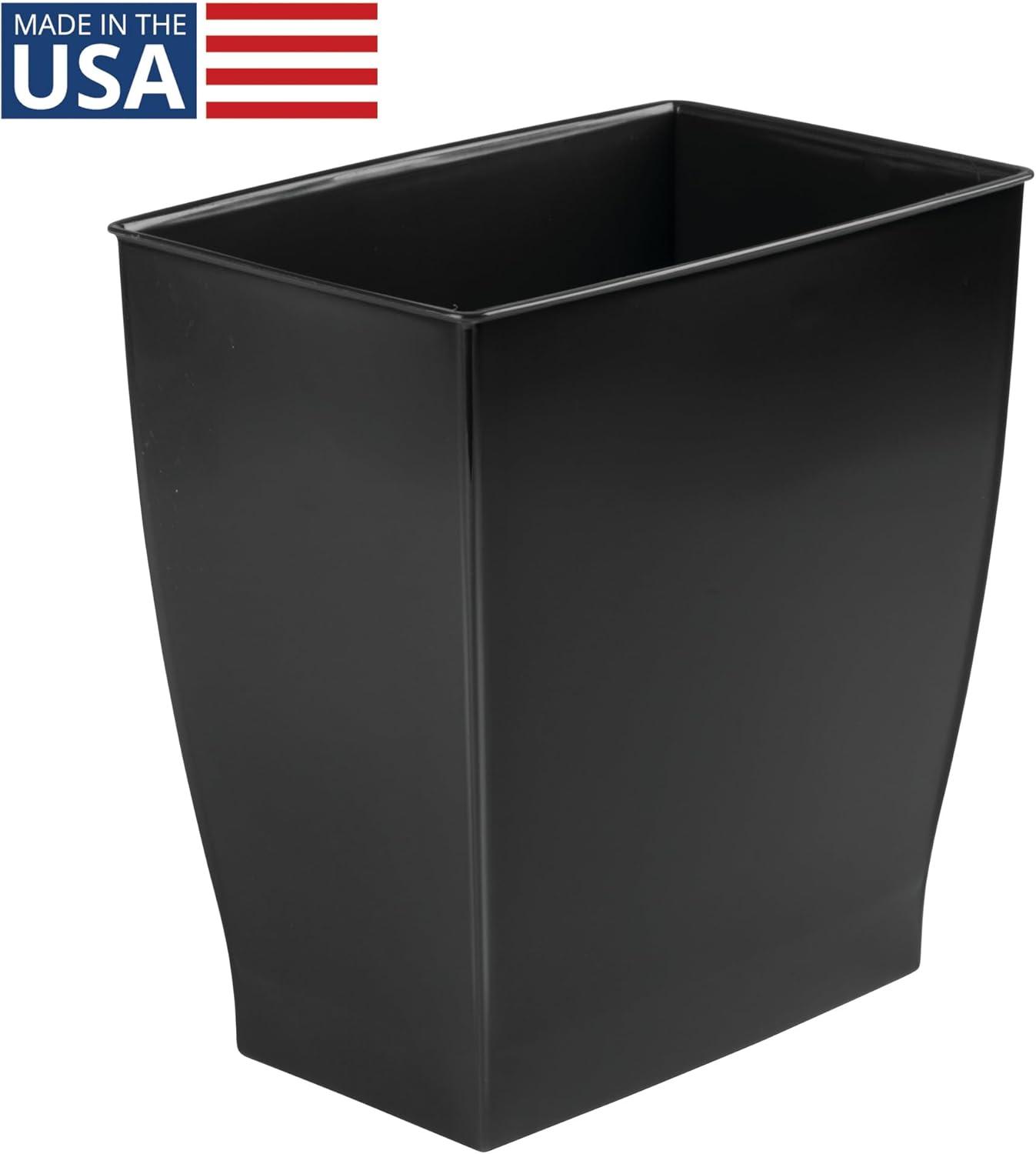 iDesign Mono BPA-Free Plastic Rectangular Waste Basket - 11.25" x 7.5" x 12", Gray