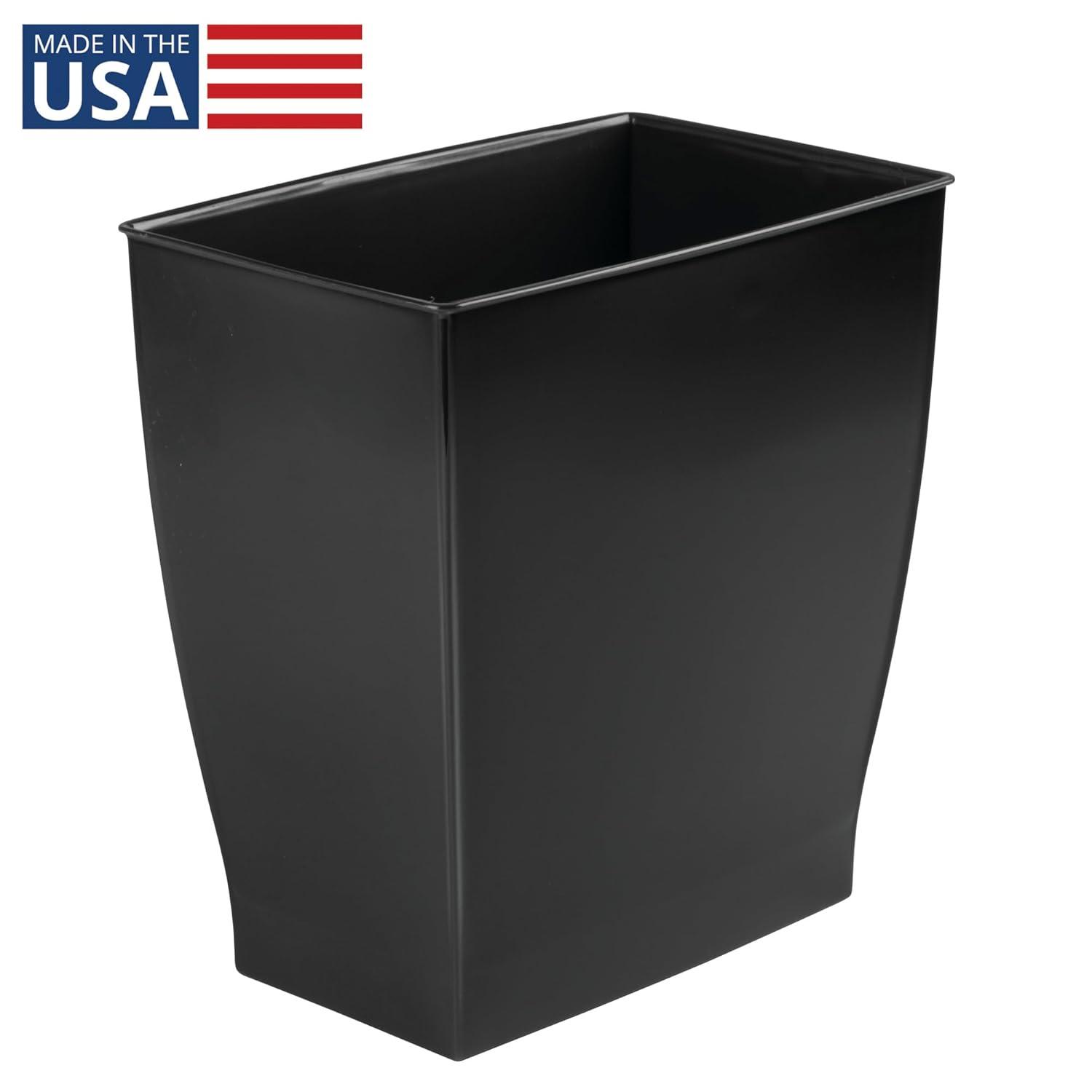 iDesign Mono BPA-Free Plastic Rectangular Waste Basket - 11.25" x 7.5" x 12", Gray