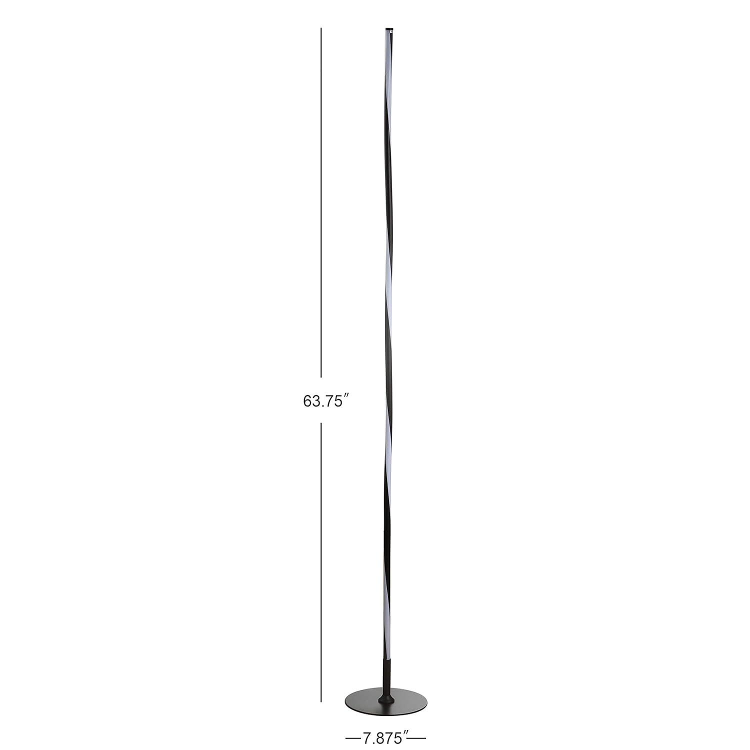 JONATHAN Y JYL7006C Pilar 63.75" LED Integrated Floor Lamp, Modern, Contemporary for living room, dinning room, bedroom, office, Black