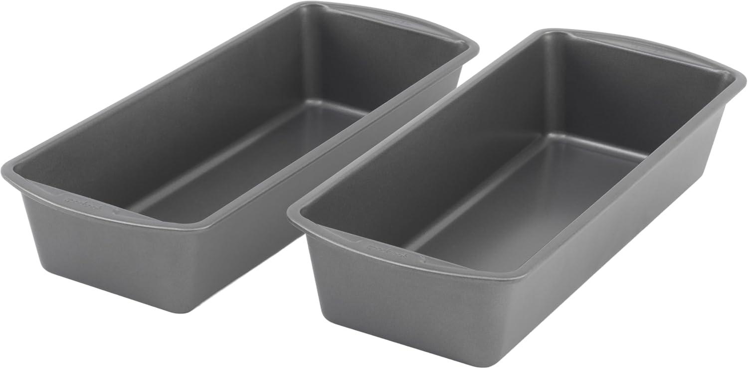 GoodCook Set of 2 Extra Large 13'' x 5'' Nonstick Steel Bread Loaf Pans, Gray,