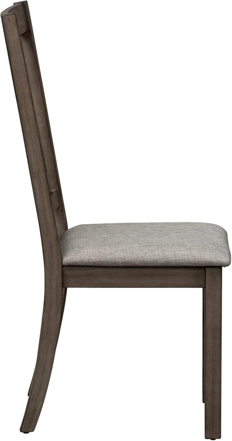 Greystone Upholstered Slat Back Side Chair with Wood Frame