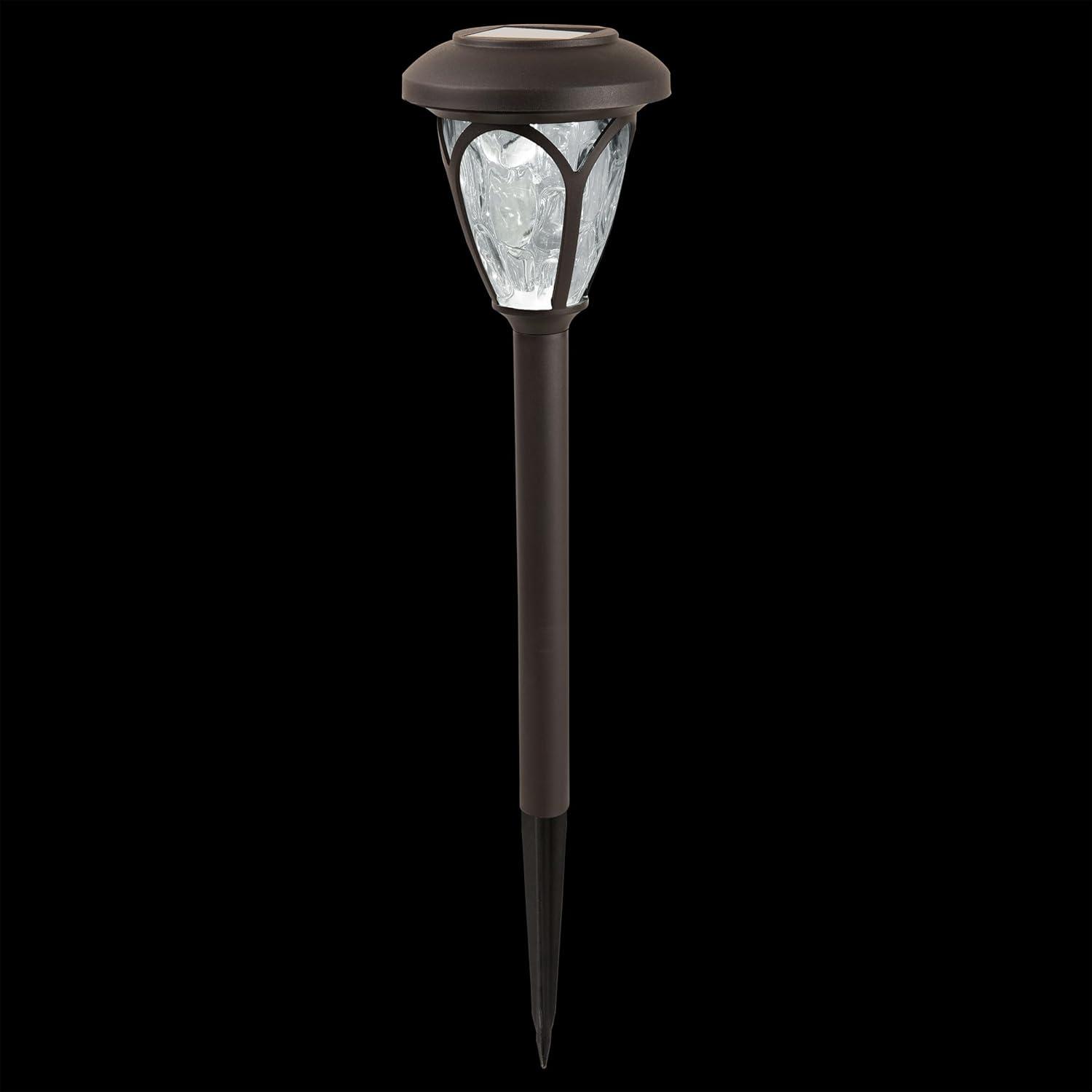 17" Brown Solar Powered LED Pathway Light Set of 8