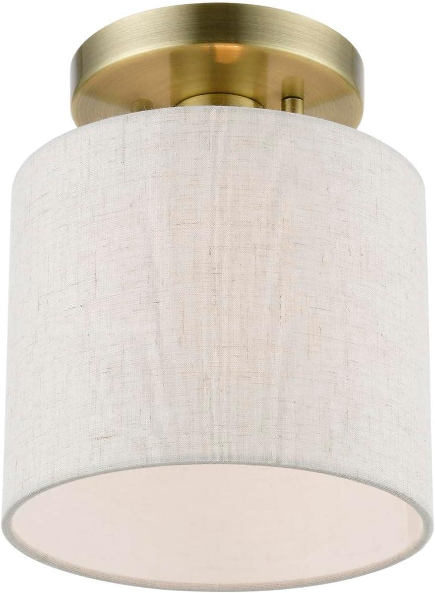 Livex Lighting Blossom 1 - Light Semi-Flush Mount in  Antique Brass