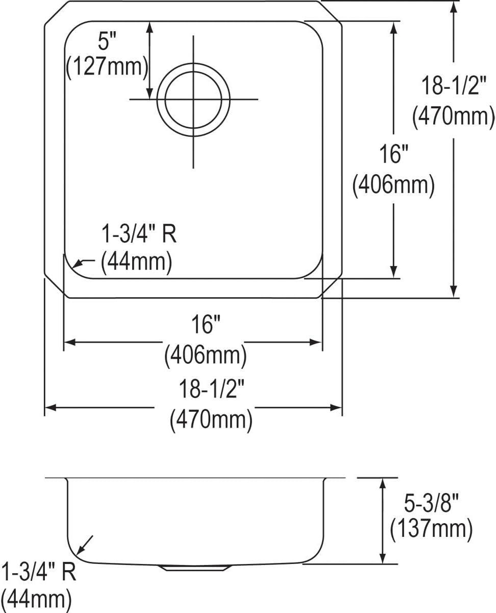 Elkay Lustertone 18.5" Stainless Steel Single Bowl Undermount Sink