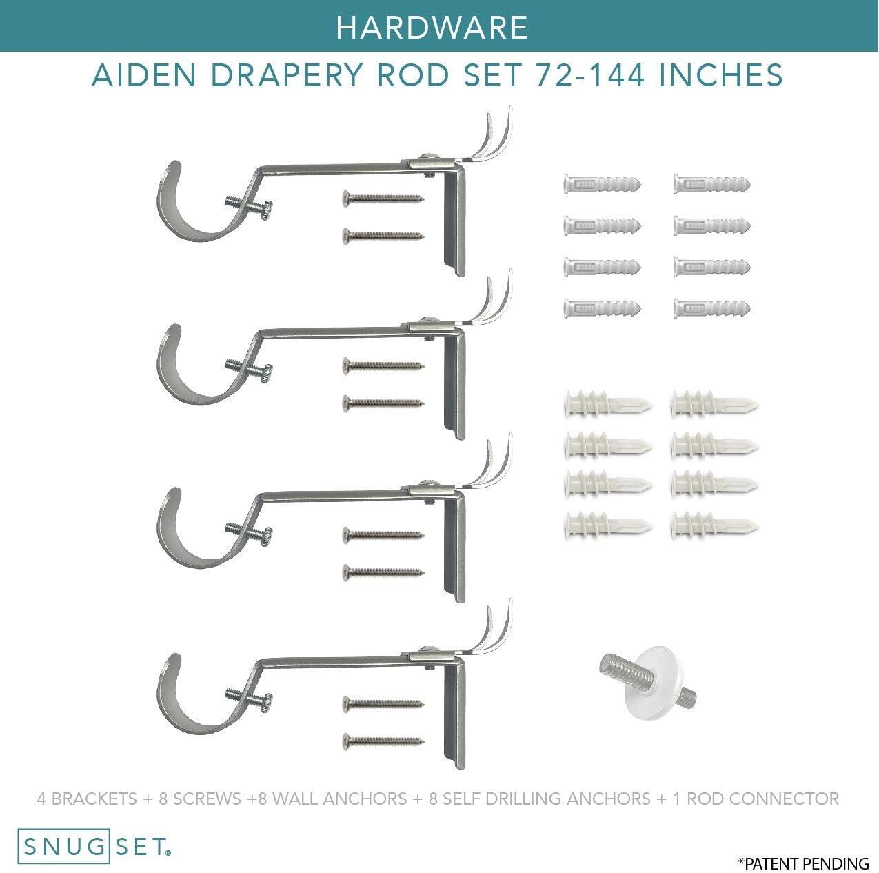 SnugSet Andrew Steel Adjustable Single Curtain Rod