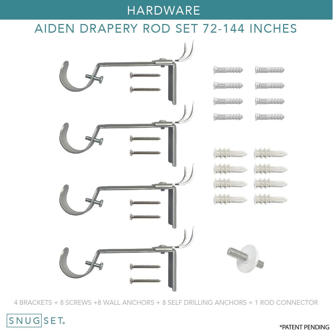 SnugSet Andrew Steel Adjustable Single Curtain Rod
