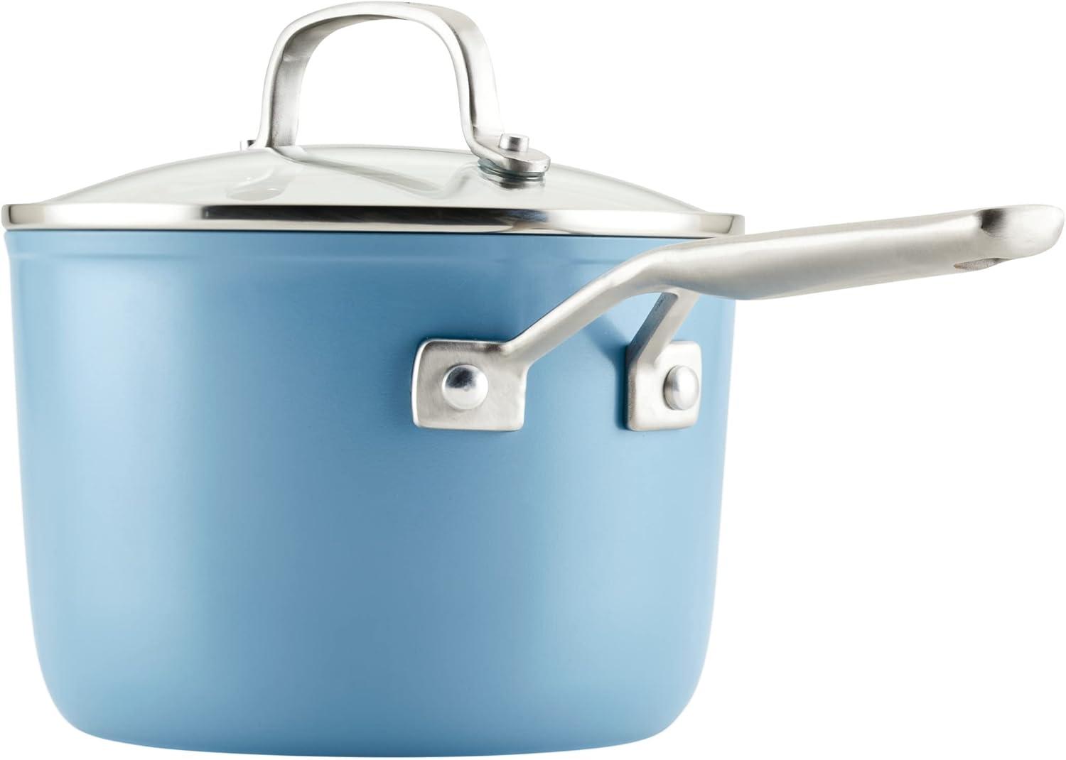 KitchenAid Hard Anodized Ceramic Nonstick Cookware Sauce Pan with Lid, 3 Quart