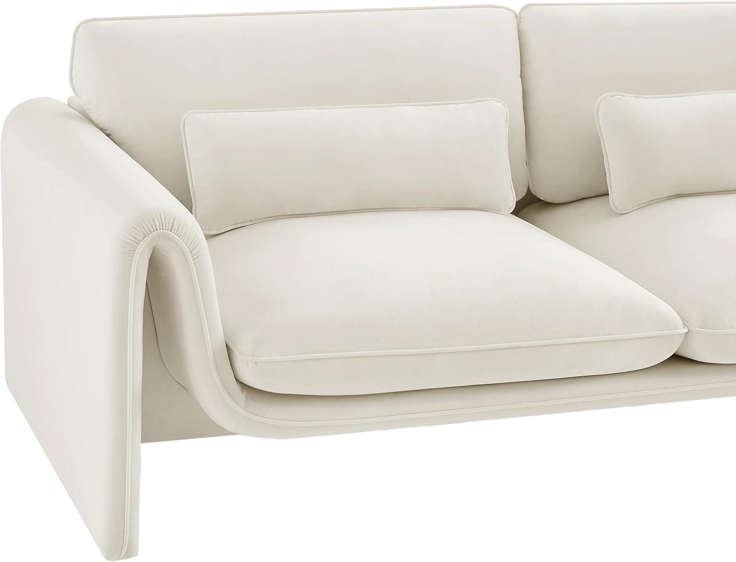 Meridian Furniture Sloan Cream Velvet Fabric Sofa