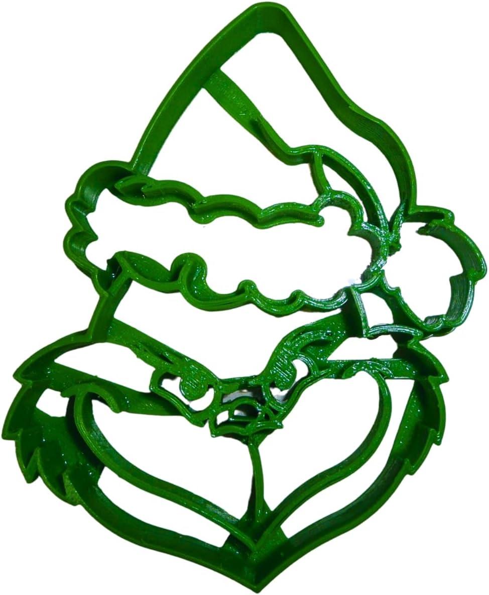 Green Plastic Grinch Head Christmas Cookie Cutter