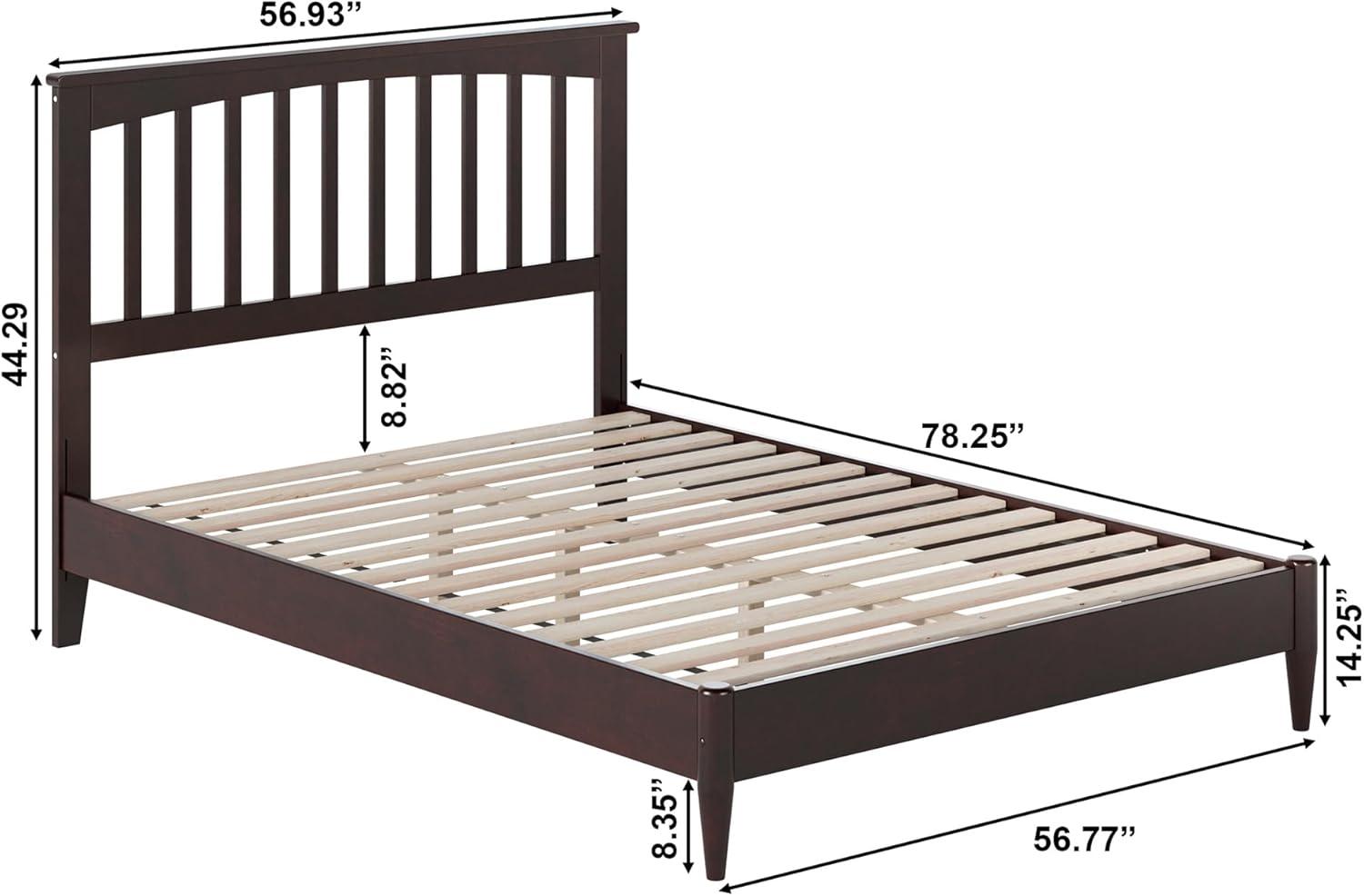 AFI Becket Full Solid Wood Low Profile Platform Bed, Espresso