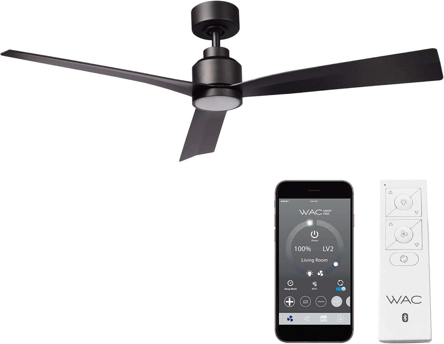 52" Smart Home Compatible 3 Blade Smart Ceiling Fan with Remote