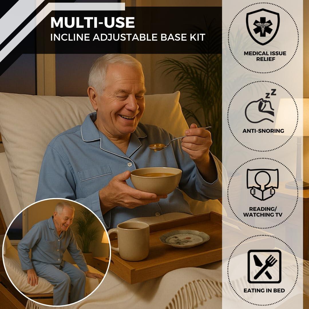 Boyd Sleep King Size Adjustable Base Kit - Lightweight Bed Riser with Wireless Remote, Fast Easy Assembly