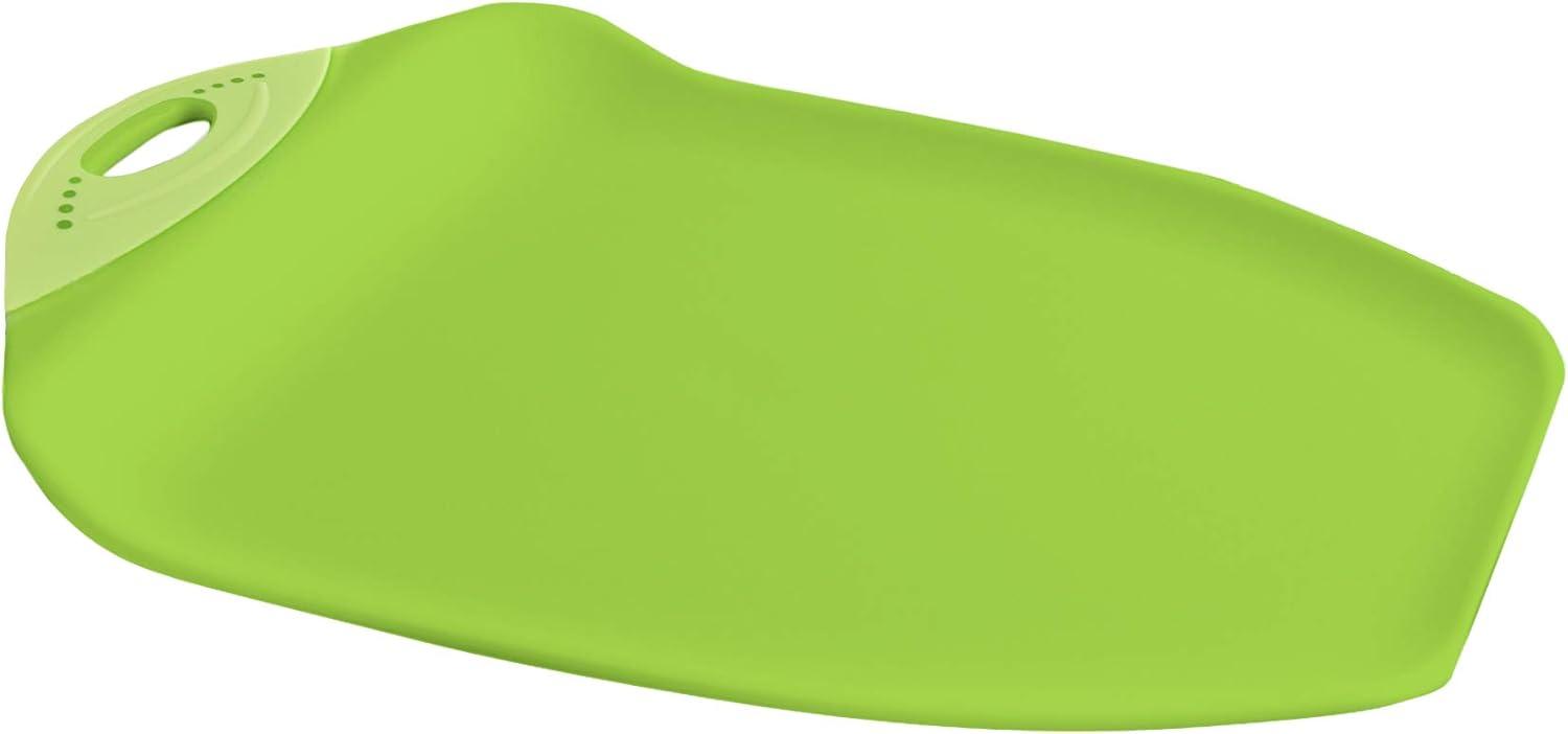 Dexas Chop & Scoop Cutting Board, 9.5 by 13 inches, Solid Green