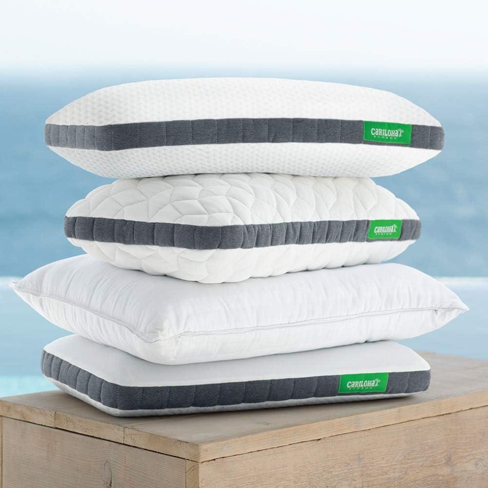 Cariloha Universal Flex Pillow Charcoal infused Viscose from Bamboo Memory Foam Standard White