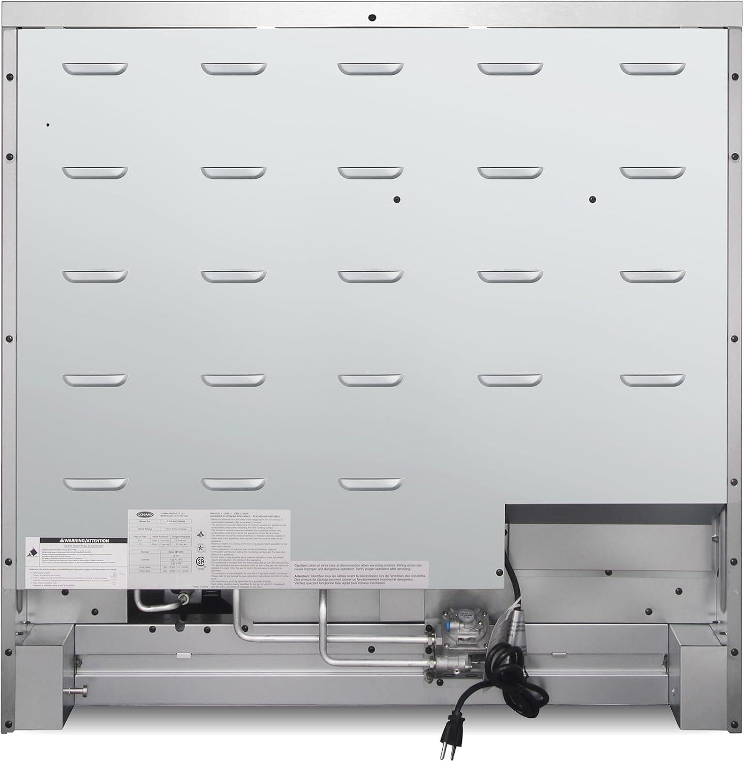 Cosmo Cosmo 36 in. Lumin Collection 6.0 cu. ft. Gas Range with 6 Sealed Gas Burners and Convection Oven in Stainless Steel COS-GRC366KB