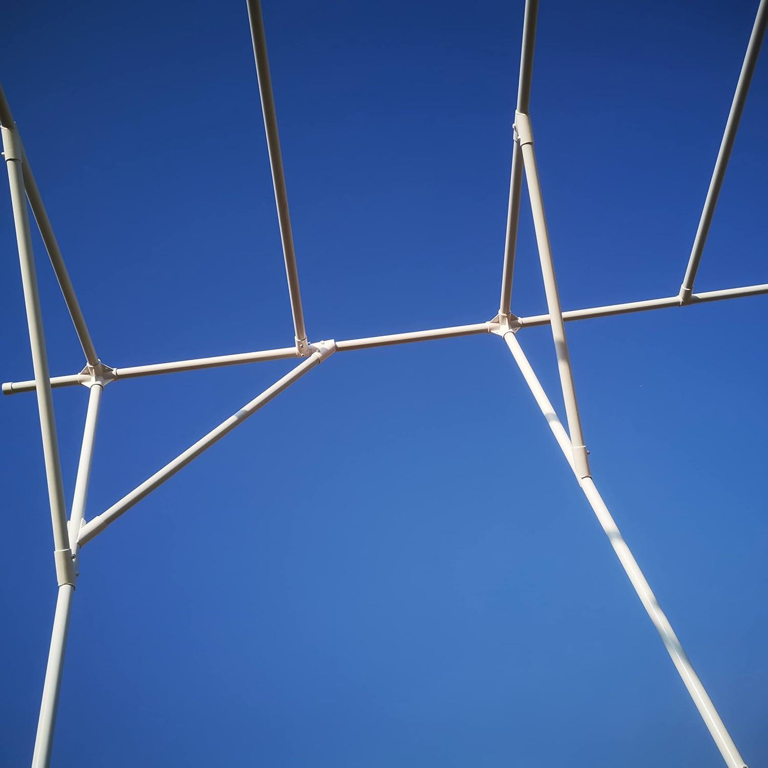 OUTOUR Large Grape Vine Support Arch Arbor Gazebo Trellis Rack Pergola 118'' L x 79'' W x 90.5'' H Plastic-Coated Metal Large Cane Frame for Vineyard Outdoor Patio Lawn Yard Garden Decoration White