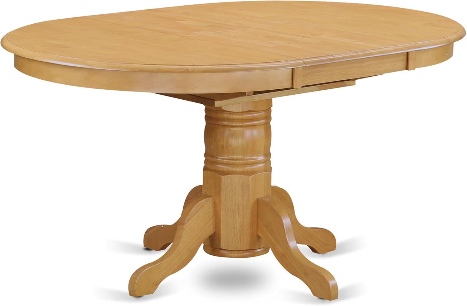 Oak 5-Piece Oval Dining Table Set with Butterfly Leaf