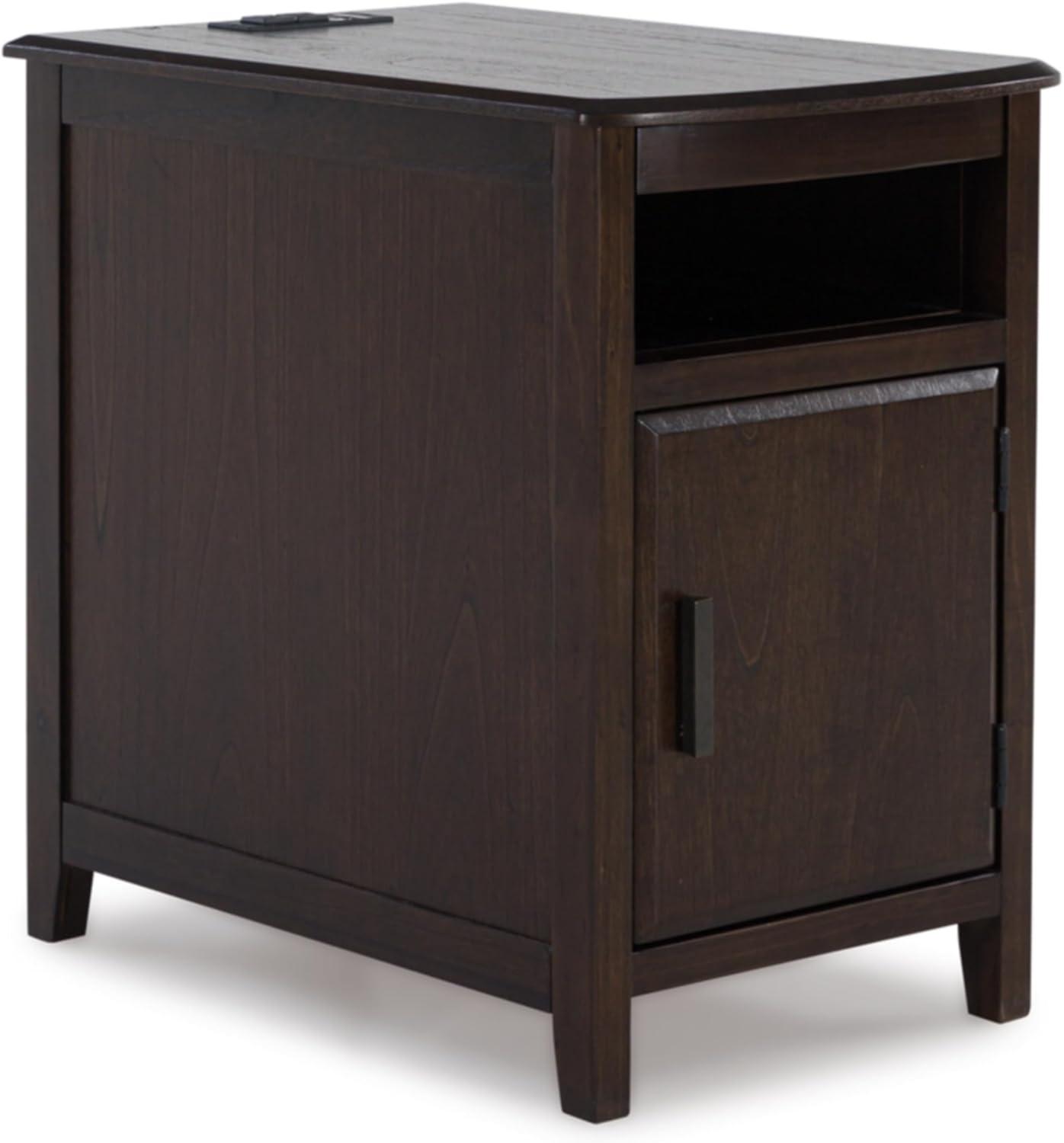Signature Design by Ashley Casual Devonsted Chairside End Table  Dark Brown