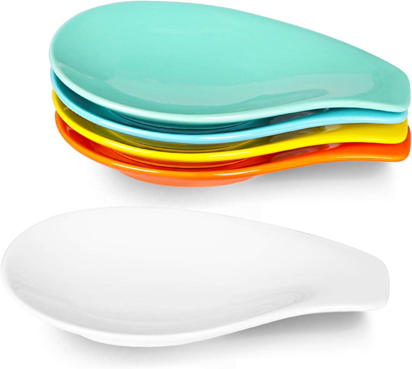 Colorful Ceramic Spoon Rests Set of 5 for Kitchen