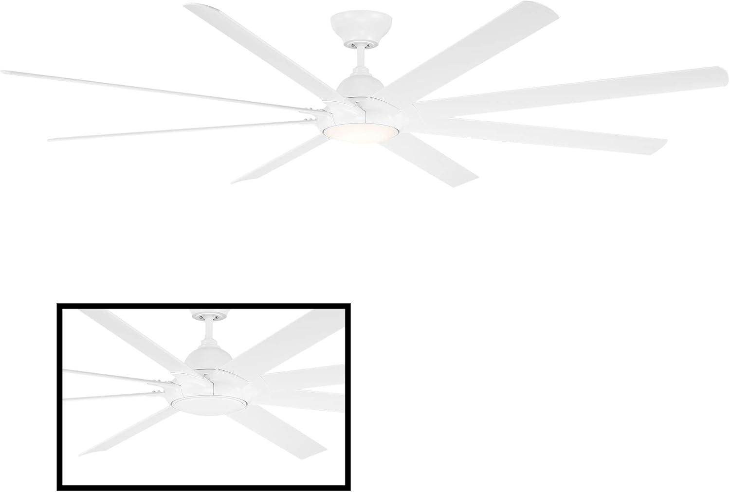 Modern Forms Hydra 8 - Blade Outdoor LED Smart Standard Ceiling Fan with Wall Control and Light Kit Included, Works With Alexa and iOS or Android App