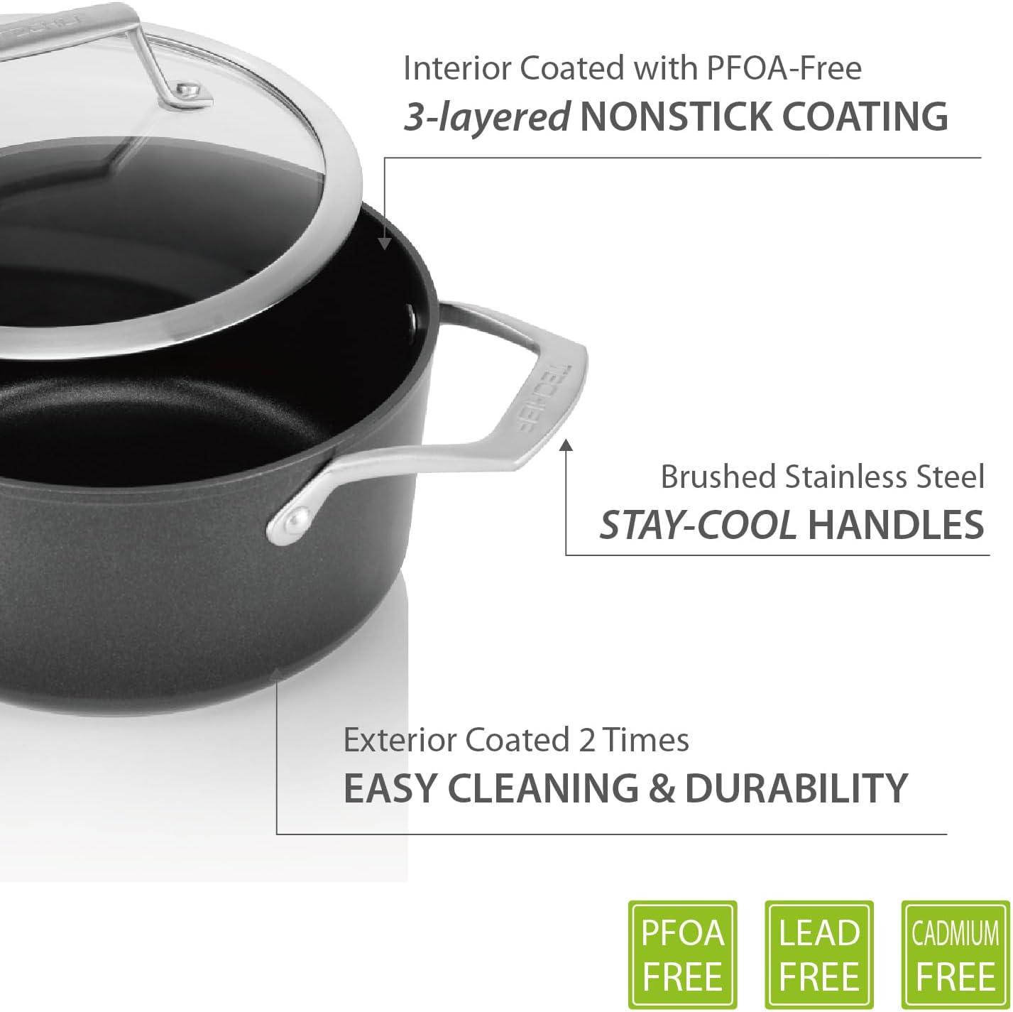 TECHEF Onyx - 2.8qt Nonstick Soup Pot with Cover