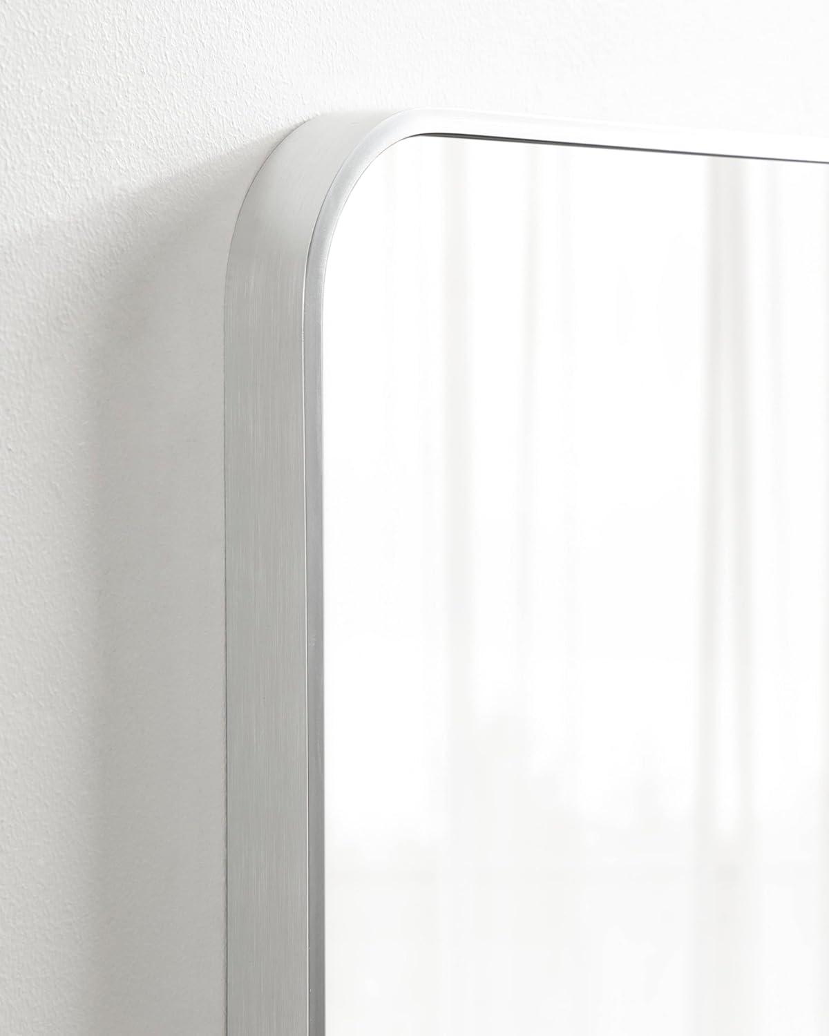Kate and Laurel Zayda Radius Rectangle Framed Wall Mirror, 20x30, Silver