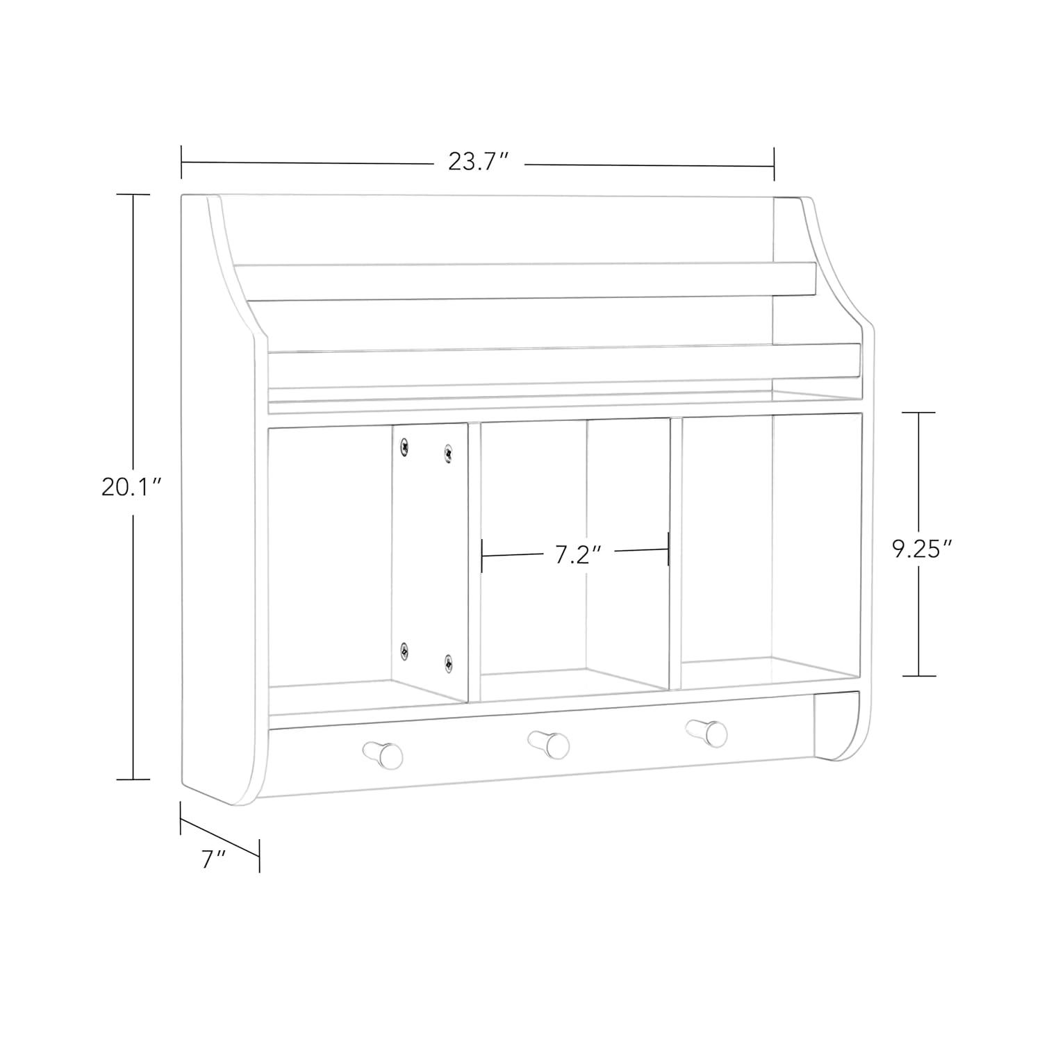 RiverRidge Home RiverRidge Kids Wall Mounted Bookshelf and Toy Storage Organizer for Playroom, Nursery, and Reading Book Nook - White