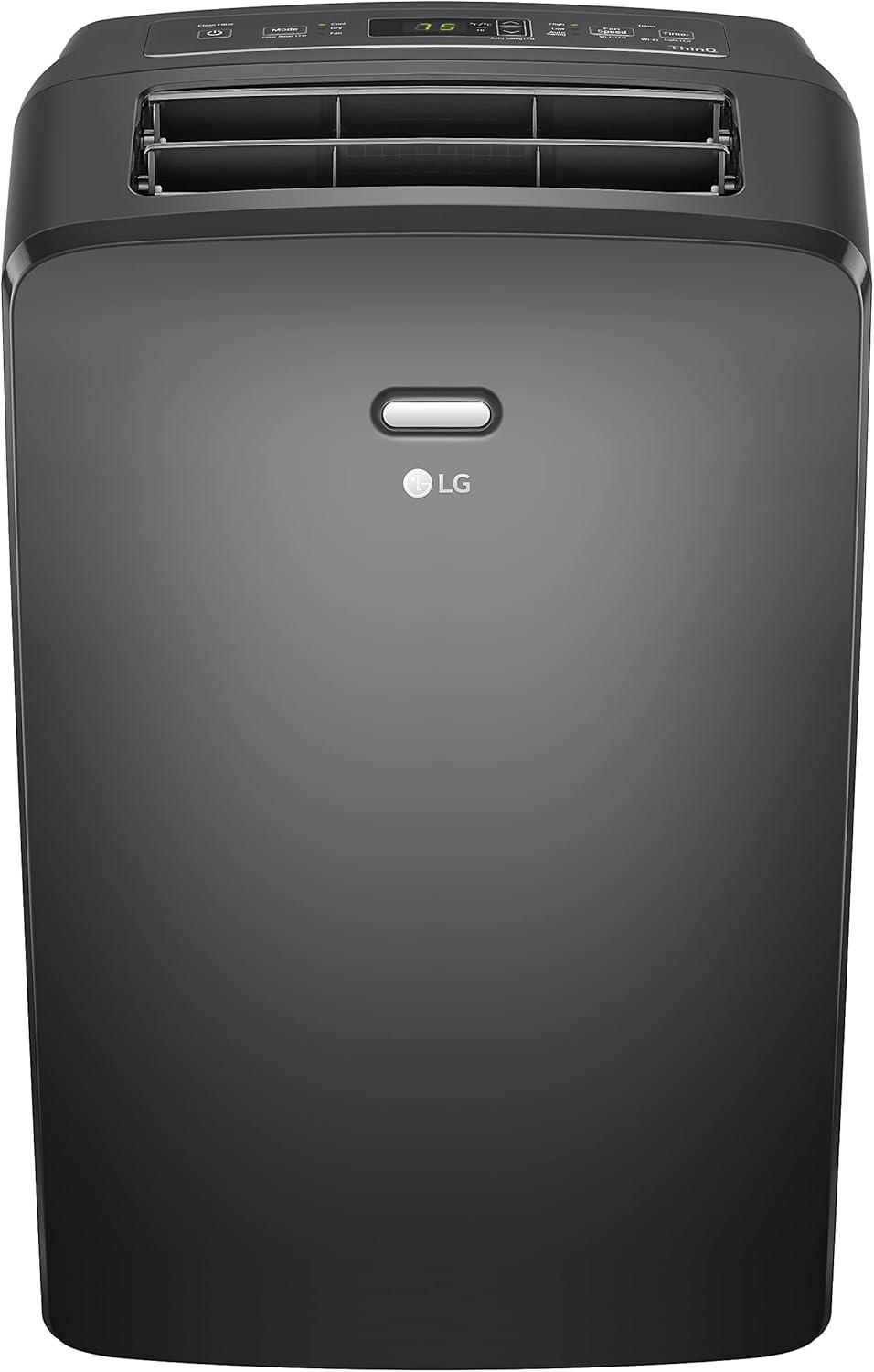 LG 8000 BTU (DOE) / (12000 ASHRAE) Portable Air Conditioners Cools 350 Sqft Easy Install & WiFi App Remote Eco-friendly, Quiet Small & Medium Room Air Conditioner AC Unit Home Gray LP0823GSSM