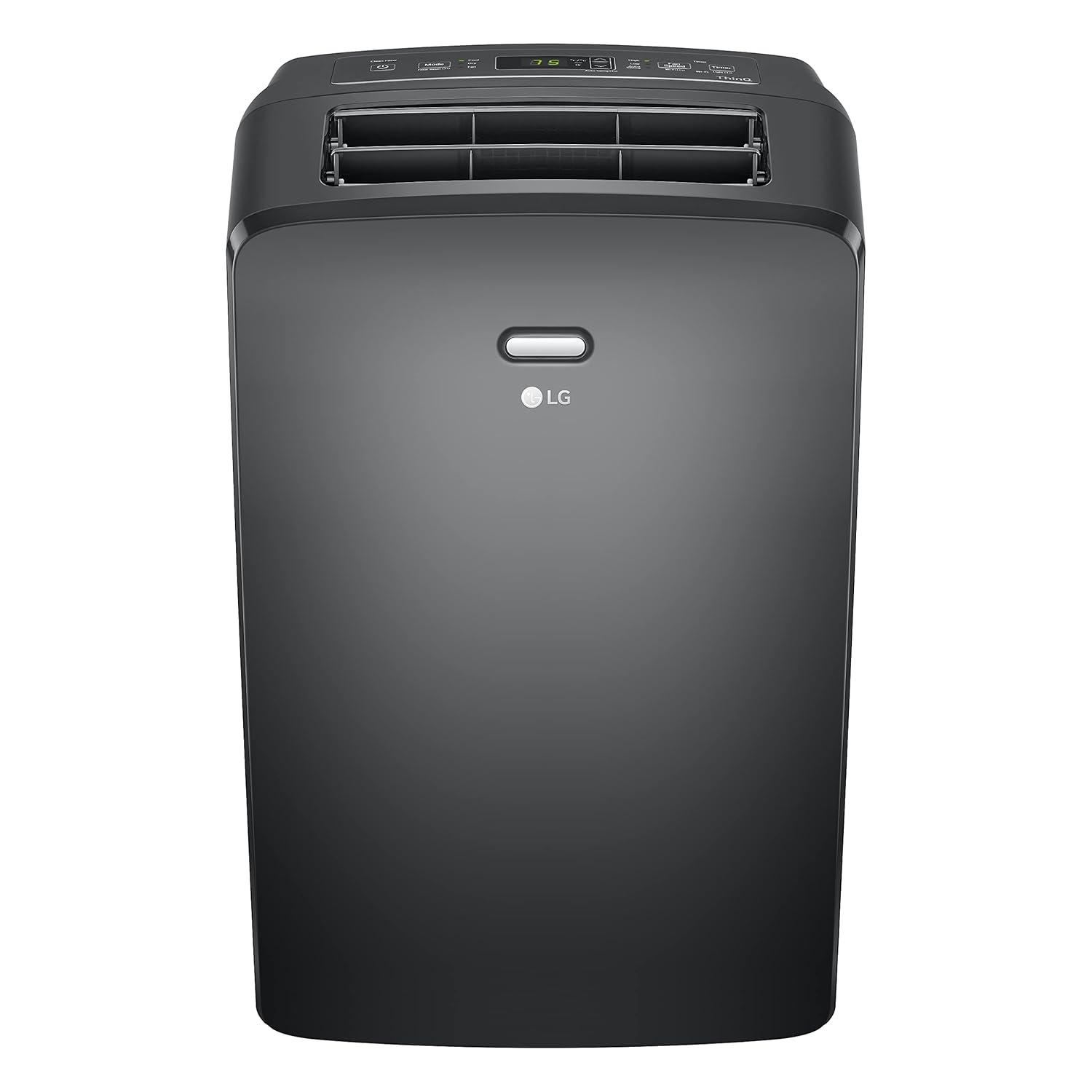 LG 8000 BTU (DOE) / (12000 ASHRAE) Portable Air Conditioners Cools 350 Sqft Easy Install & WiFi App Remote Eco-friendly, Quiet Small & Medium Room Air Conditioner AC Unit Home Gray LP0823GSSM