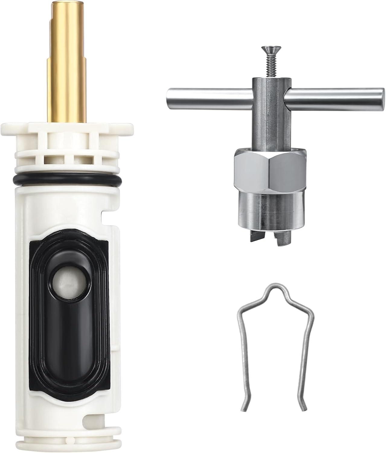 1222 Replacement Cartridge with Moen 104421 Cartridge Puller Removal Tool Retainer Clip Compatible with Moen One-Hanlde Posi Temp 1222B Shower Bathtub Faucet (1222 cartridge +104421 cartridge puller)