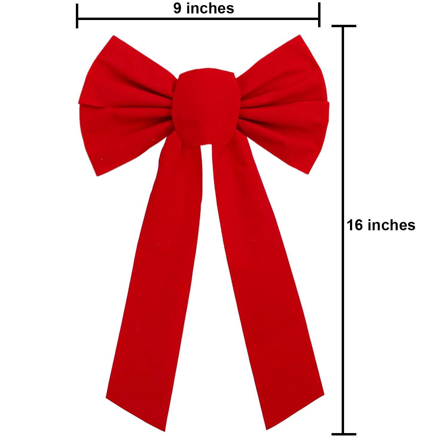 JOYFY 12pcs Christmas Red Velvet Bow Decoration for Christmas Party
