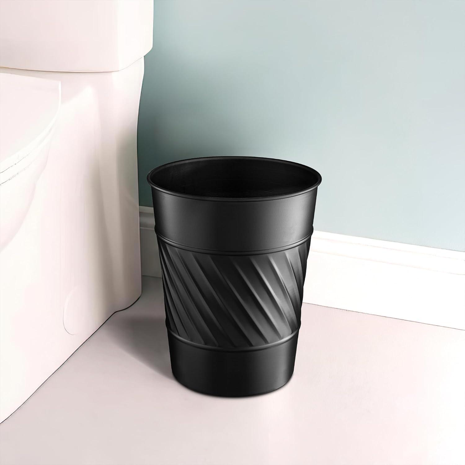 Monarch Abode Geometric Embossed Metal 1.7 Gallon Waste Basket