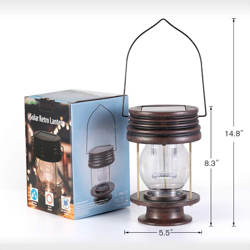 Vintage Bronze LED Solar Pathway Lanterns, 2-Pack