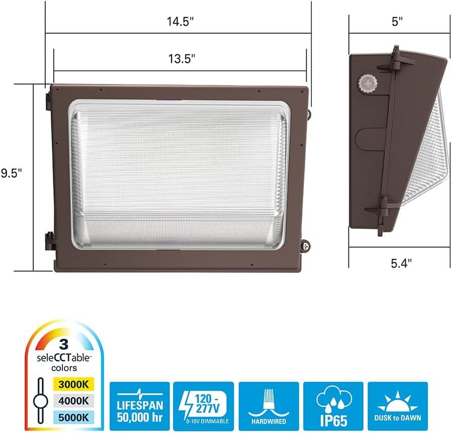 Bronze Dimmable LED Outdoor Security Wall Light