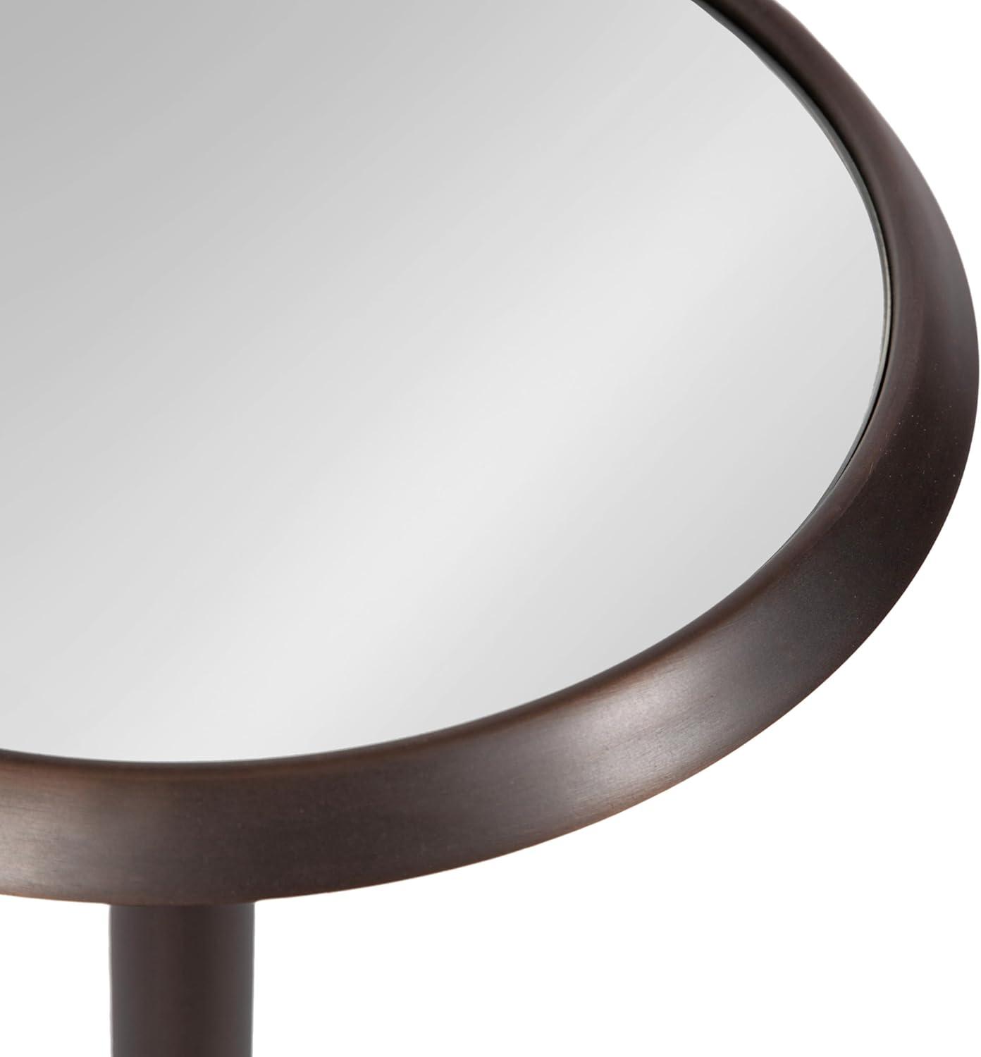 Kate and Laurel Sanzo Modern Pedestal Drink Table, 10 x 10 x 23, Antique Bronze, Decorative End Table with Mirrored Tabletop for Use as Small Plant Stand or Cute Martini Table