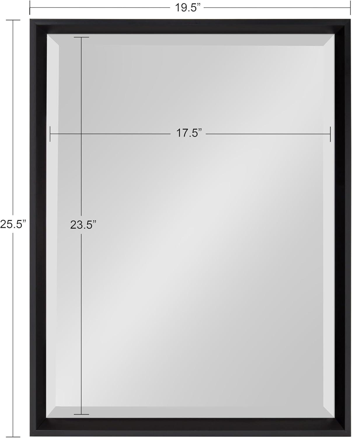 Calter Contemporary Black Polystyrene 25x30 Rectangular Wall Mirror