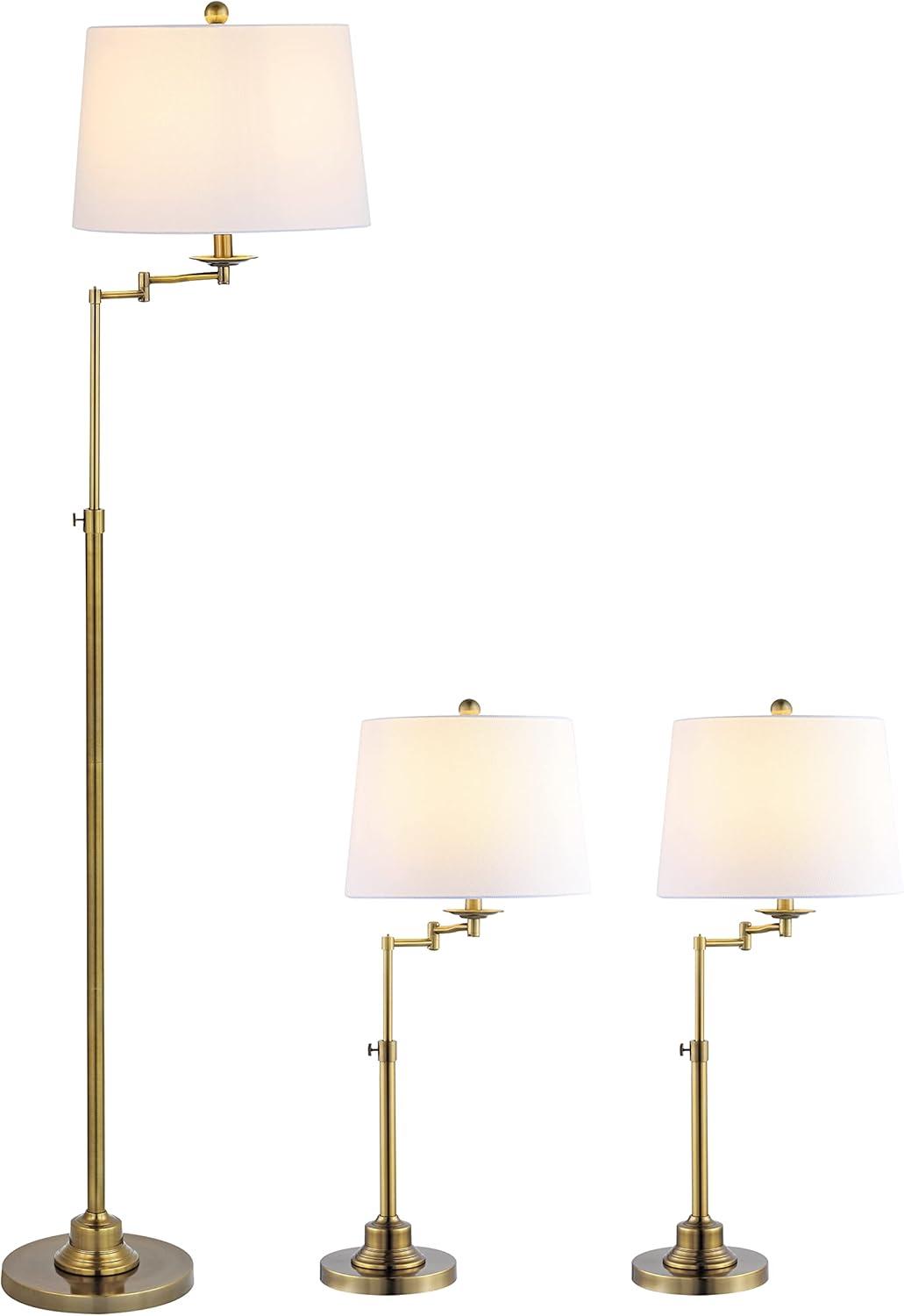 Nadia Floor and Table Lamp Set - Brass Gold - Safavieh.