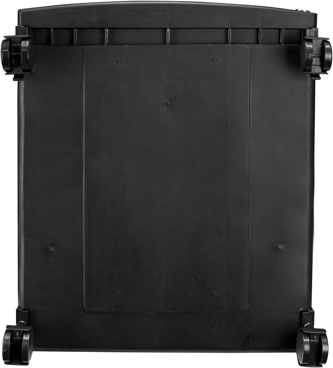 Storex Single-Drawer Mobile Filing Cabinet, 1 Legal/Letter-Size File Drawer, Black/Teal, 14.75" x 18.25" x 12.75"